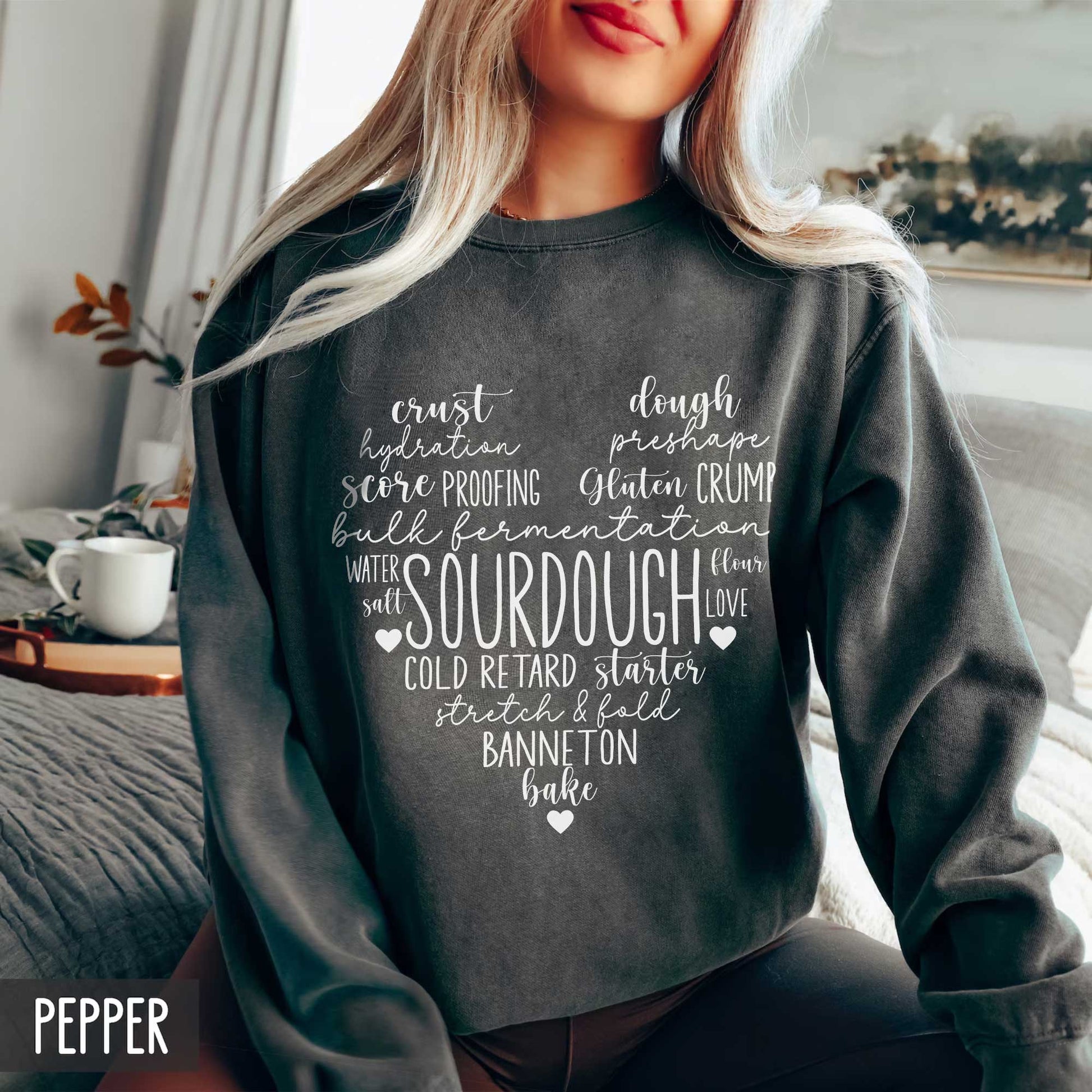 Sourdough Love Heart Lightweight Sweatshirt - Amazing Faith Designs