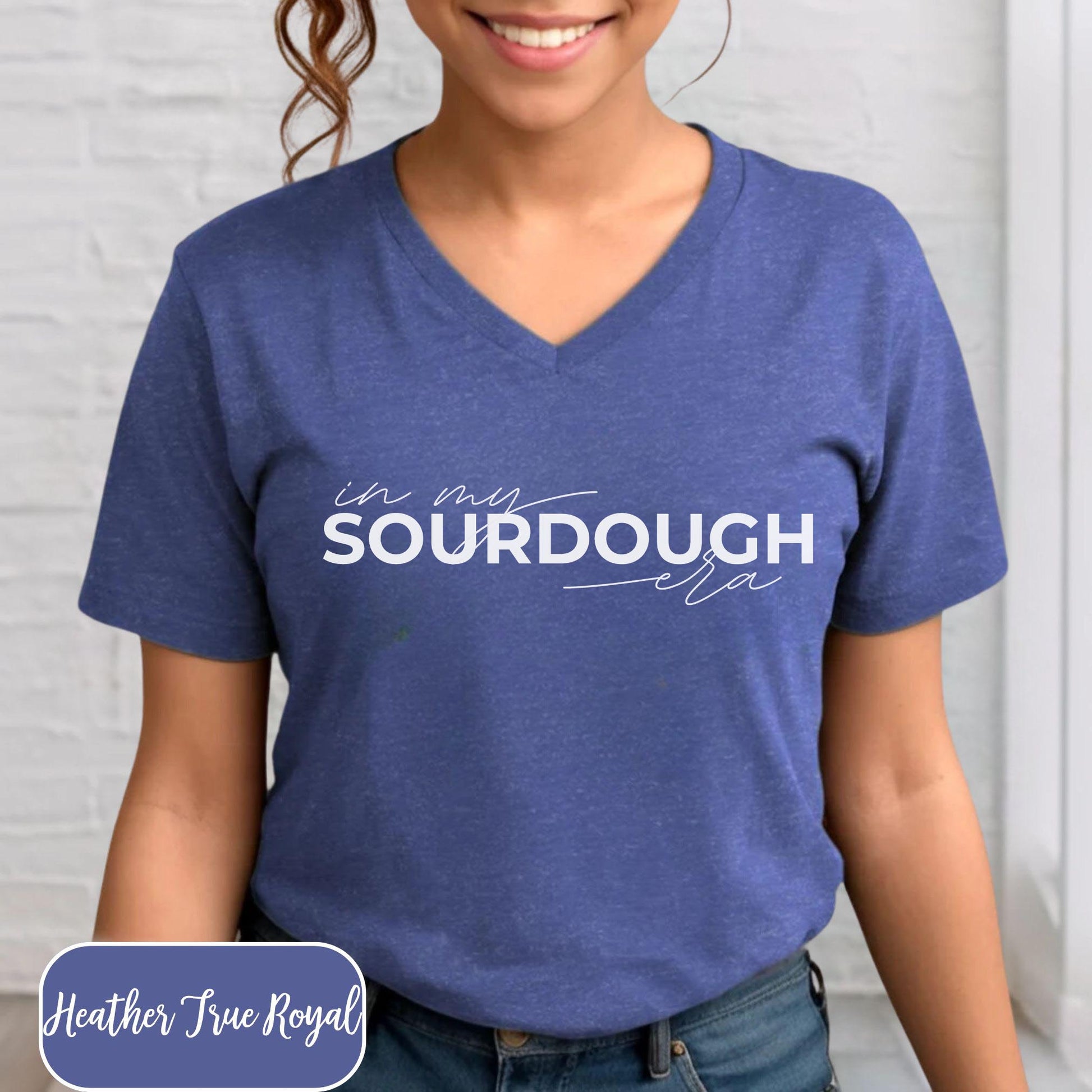 In My Sourdough Era V-Neck Shirt - Amazing Faith Designs