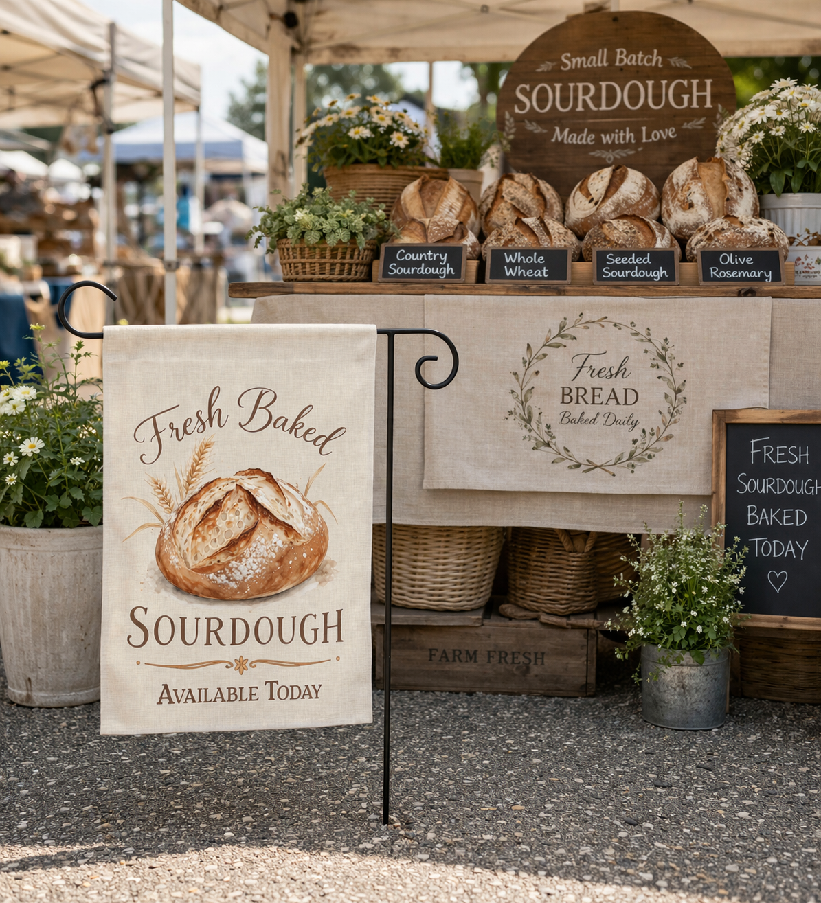 Fresh Baked Sourdough Garden Flag - Amazing Faith Designs
