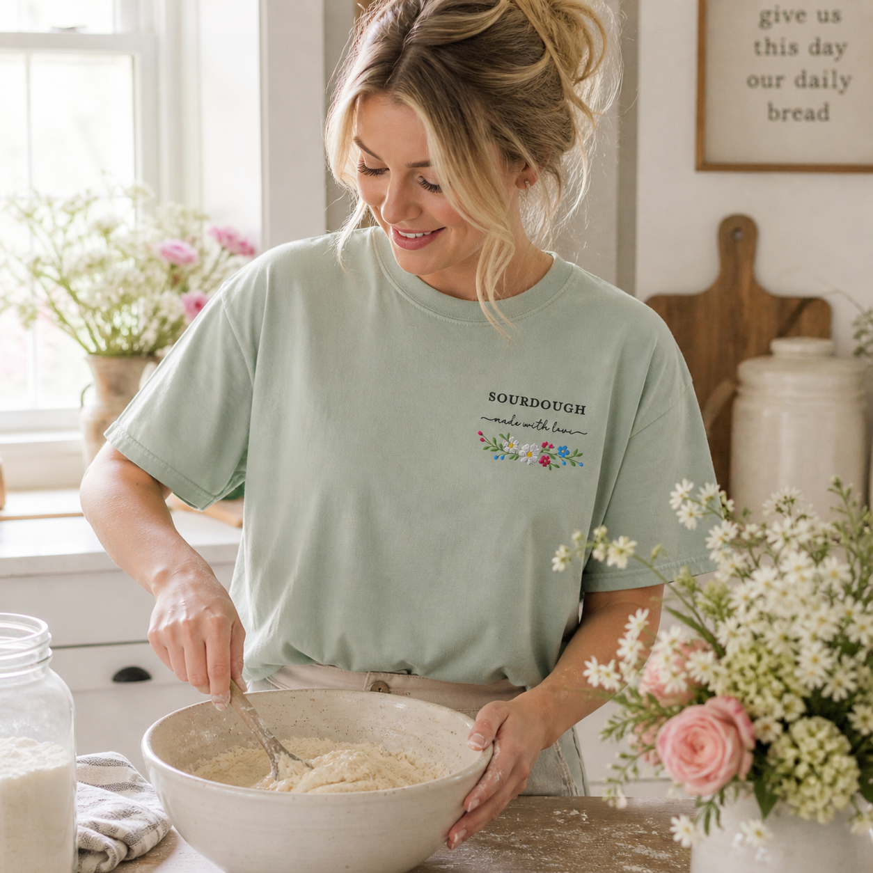 Sourdough Made with Love T-shirt - Comfort Colors - Amazing Faith Designs