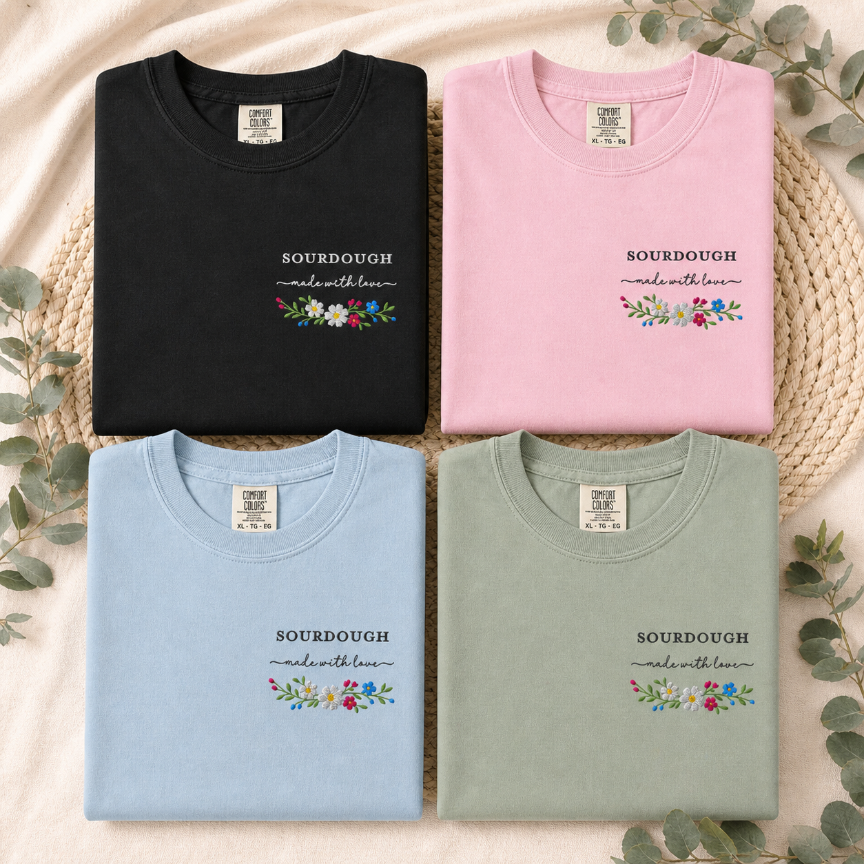 Sourdough Made with Love T-shirt - Comfort Colors - Amazing Faith Designs