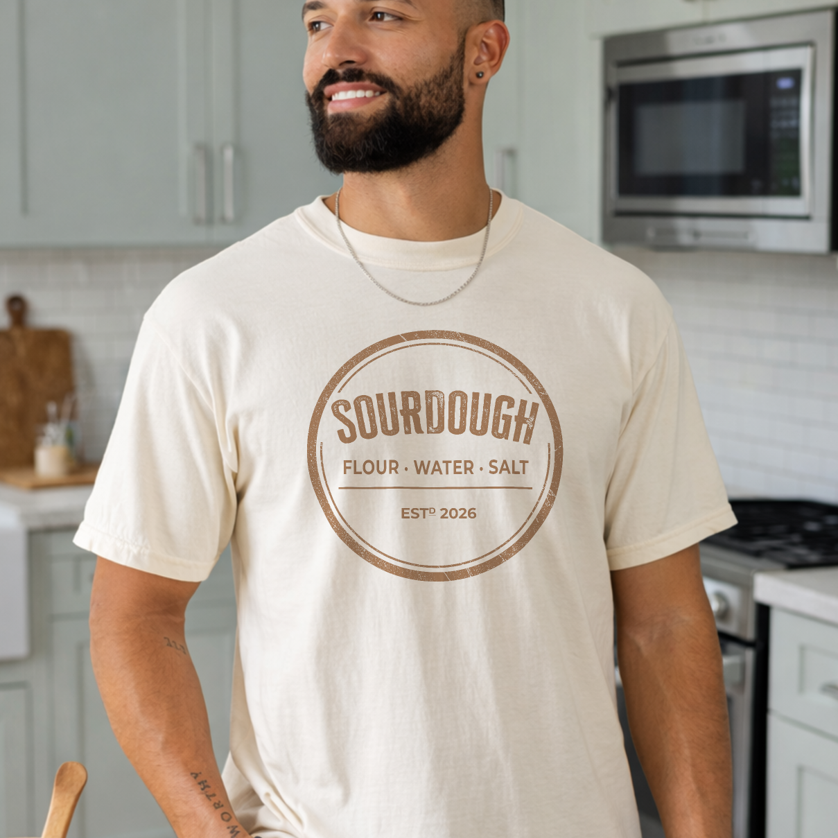 Sourdough Baker Stamp Men's T-Shirt — Customizable Established Date - Amazing Faith Designs