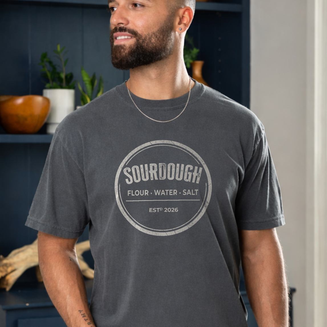 Sourdough Baker Stamp Men's T-Shirt — Customizable Established Date - Amazing Faith Designs