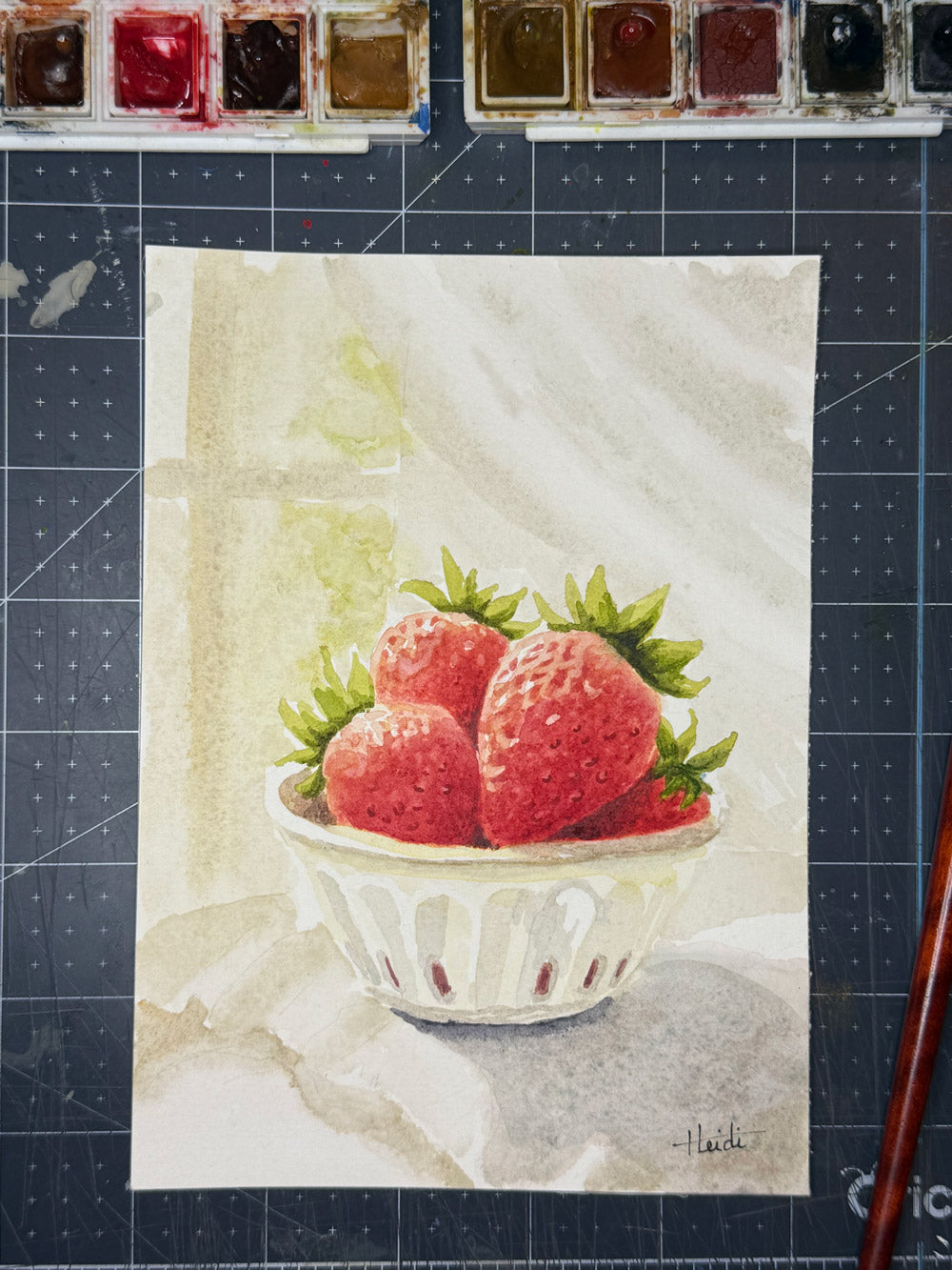 Strawberry | Original Watercolor, Print & Greeting Card