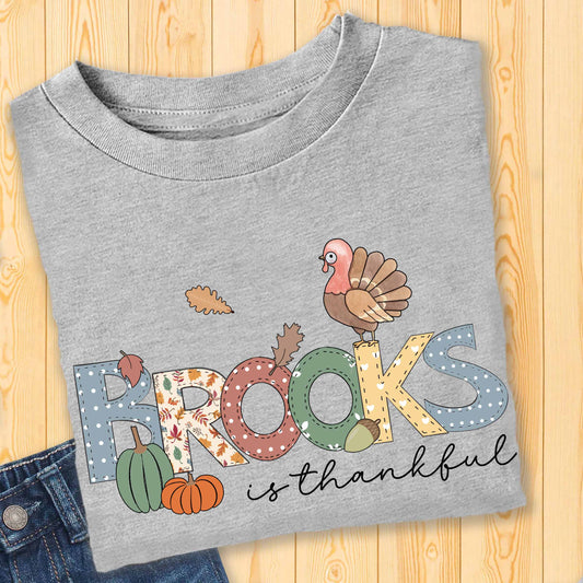 Personalized Thanksgiving Toddler Short Sleeve Shirt - Amazing Faith Designs