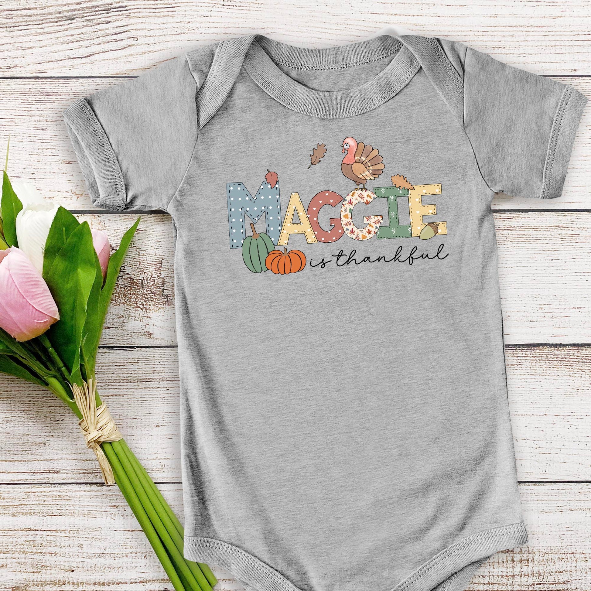 Thanksgiving Personalized Infant Onesie - Amazing Faith Designs