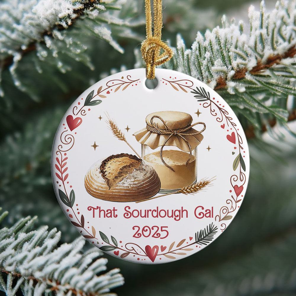Sourdough Baker's 2025 Christmas Ceramic Ornament - Amazing Faith Designs