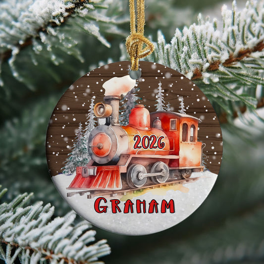 Personalized Transportation Christmas Ornament for Kids