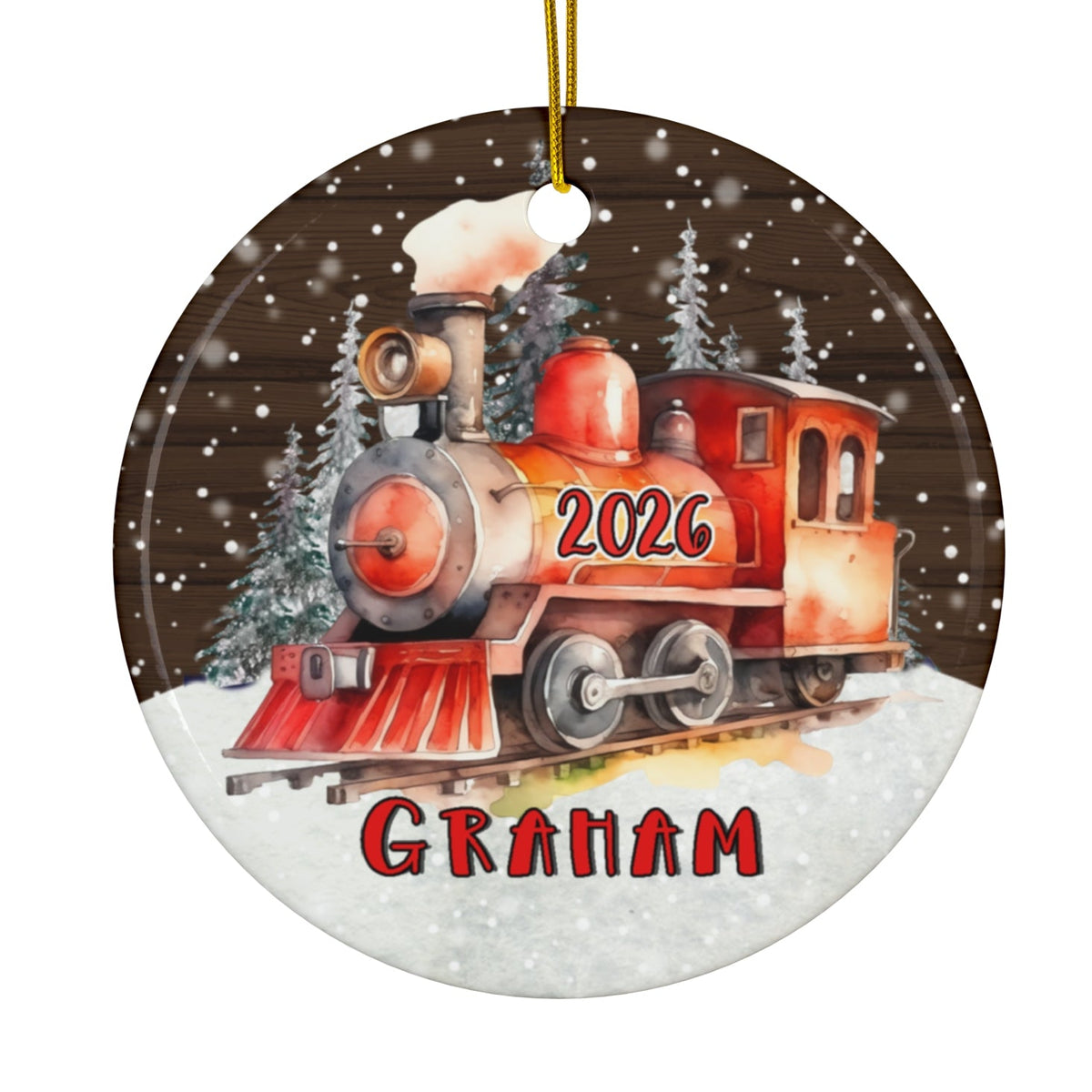 Train Personalized Ceramic Ornament