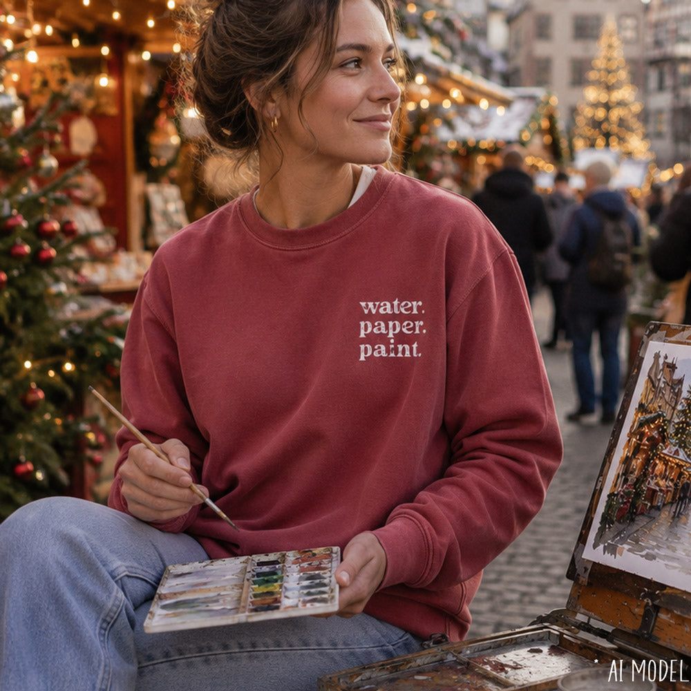 Water Paper Paint Watercolor Artist Lightweight Sweatshirt