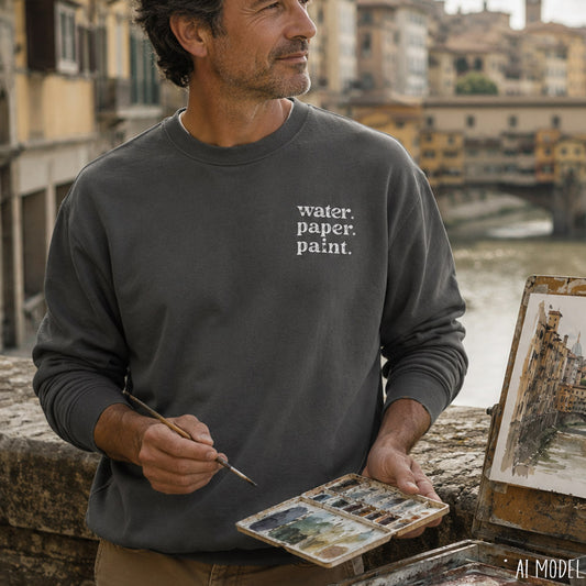 Water Paper Paint Watercolor Artist Lightweight Sweatshirt