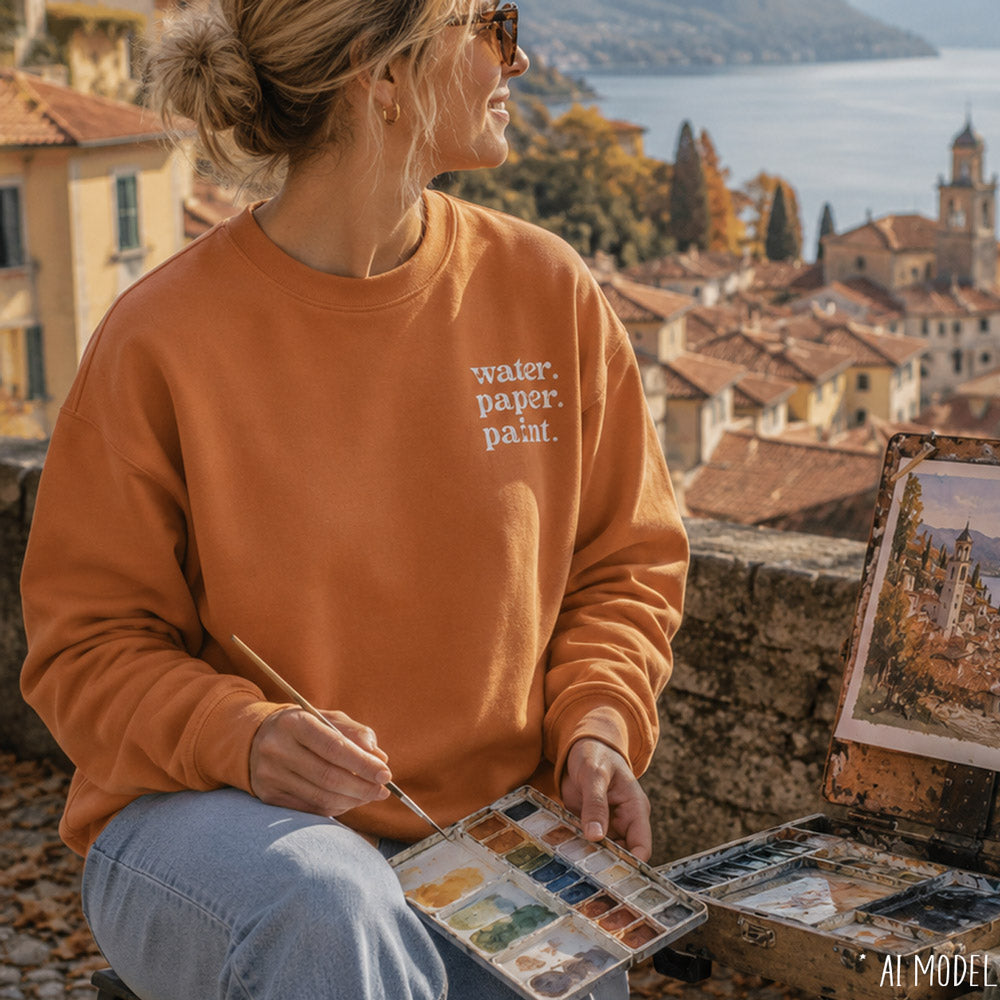 Water Paper Paint Watercolor Artist Lightweight Sweatshirt