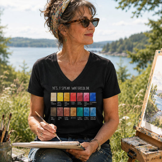 Watercolor Swatch V-Neck T-Shirt