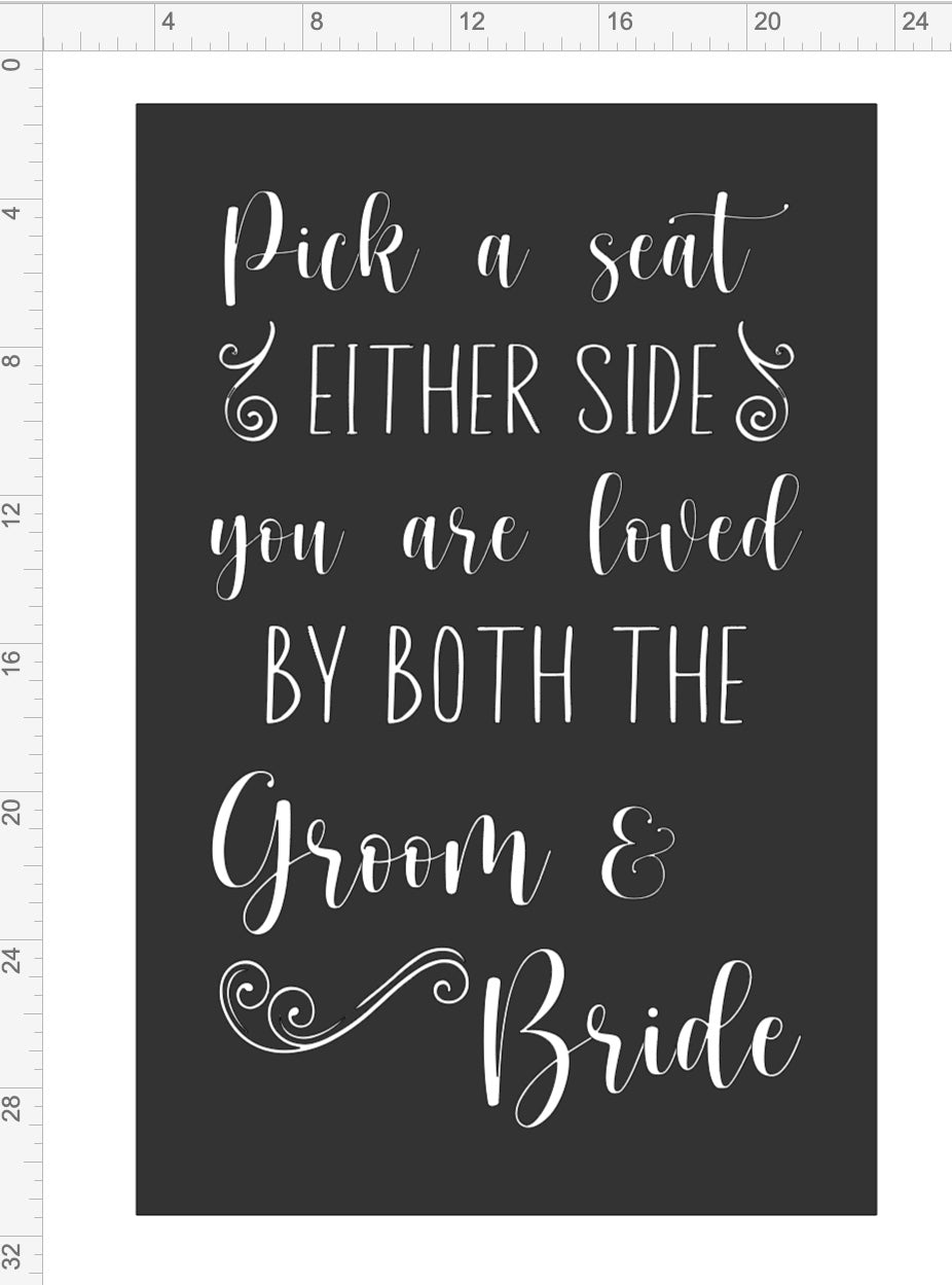 Pick a Seat Wedding Decal - Amazing Faith Designs