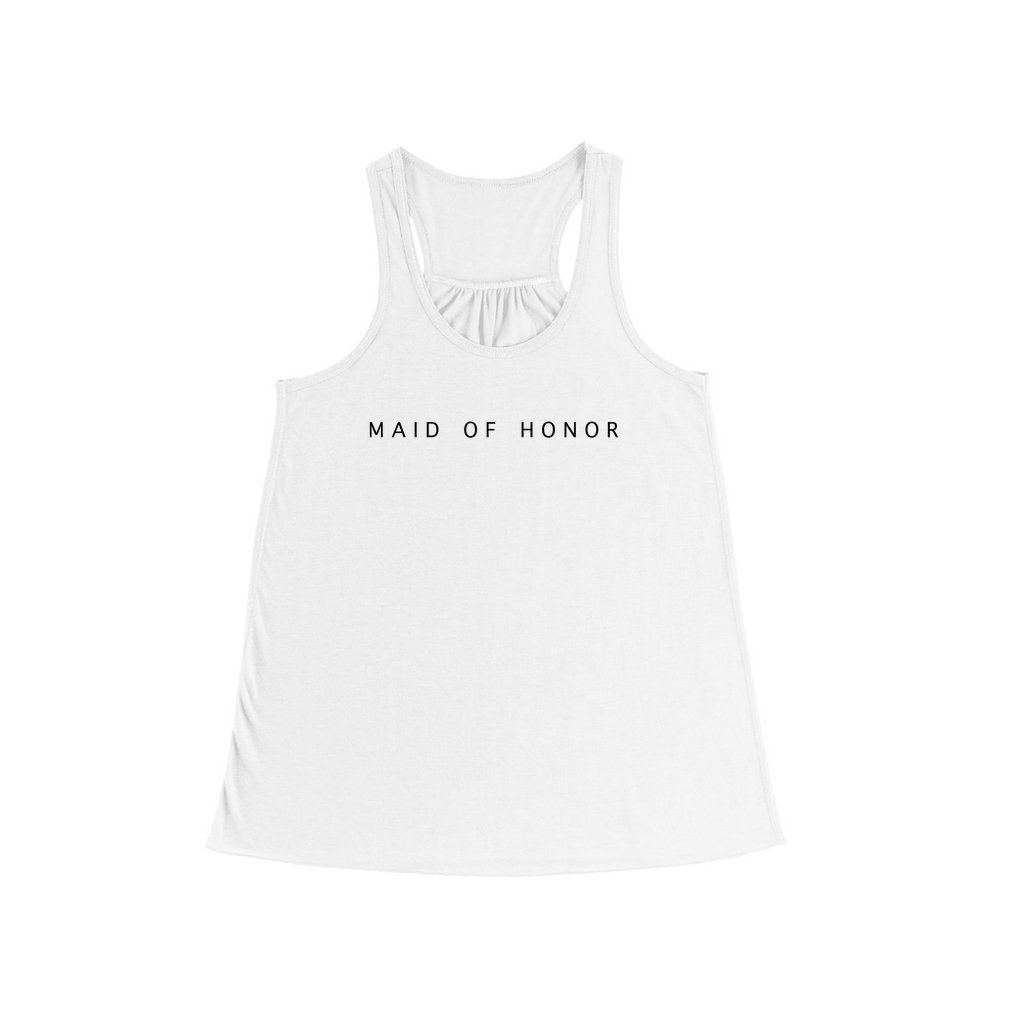 Maid of Honor Flowy Racerback Tank Top, Bridal Party Tank Tops, Wedding Party Shirts - Amazing Faith Designs