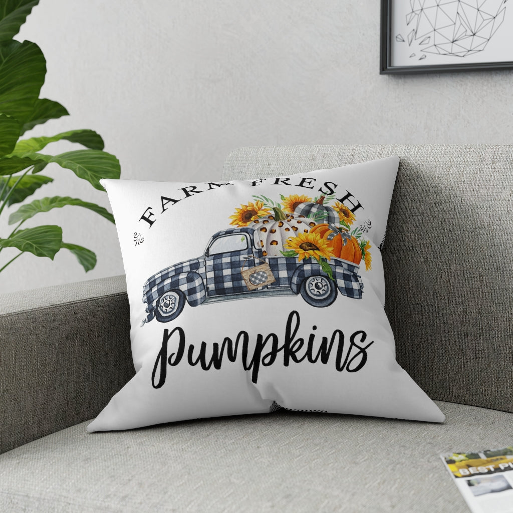 Farm Fresh Pumpkins Buffalo Plaid Broadcloth Pillow - Amazing Faith Designs