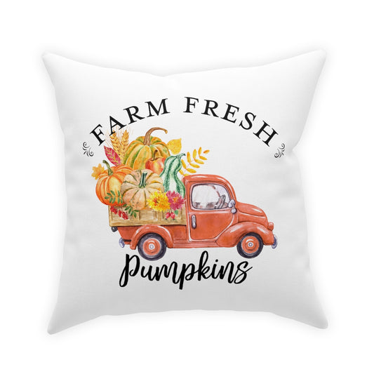 Fall Pumpkins Truck Throw Pillow - Amazing Faith Designs