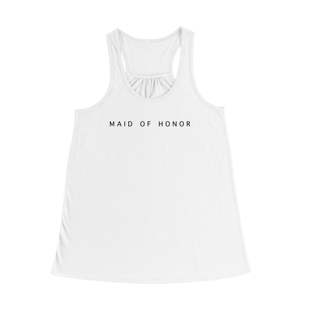 Maid of Honor Flowy Racerback Tank Top, Bridal Party Tank Tops, Wedding Party Shirts - Amazing Faith Designs