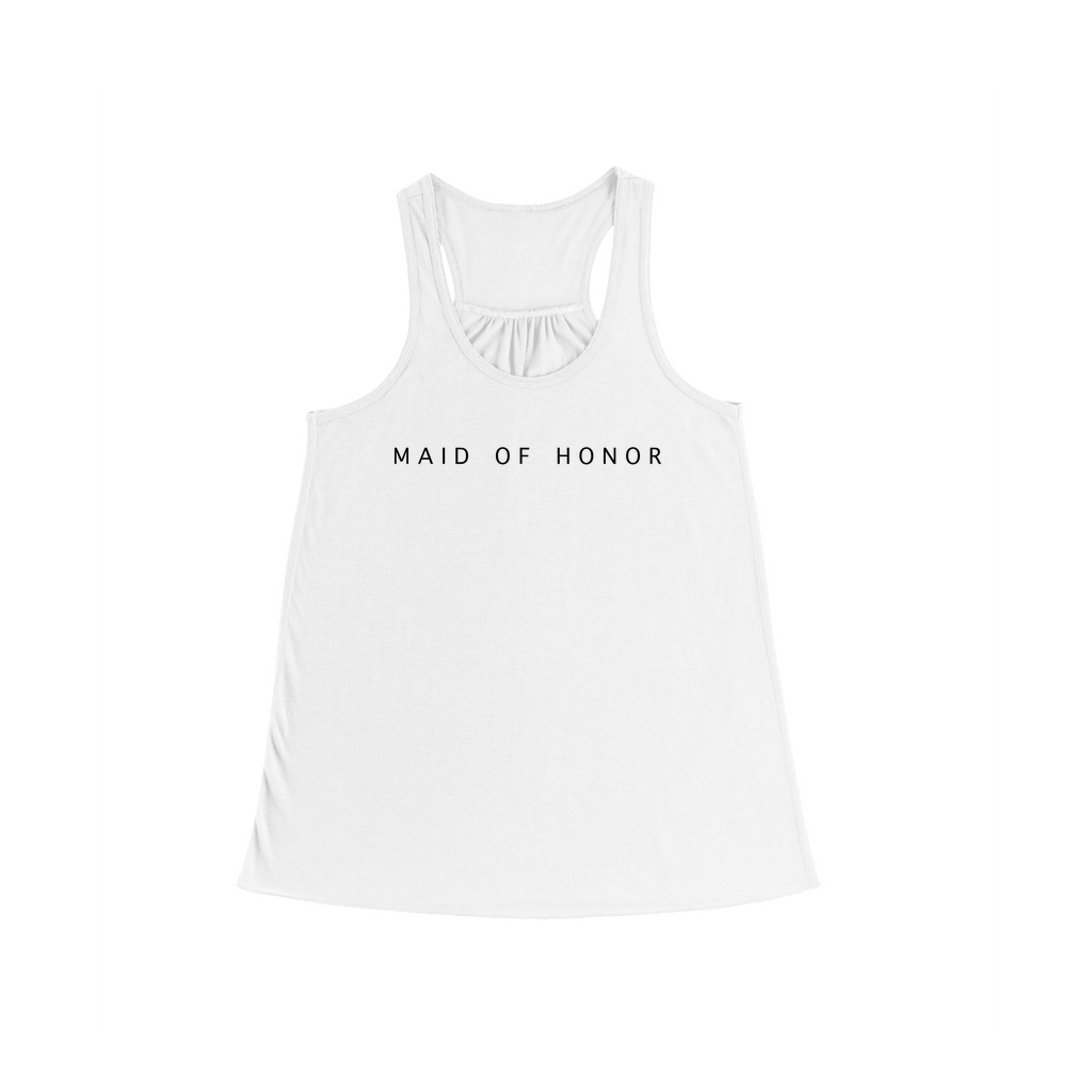 Maid of Honor Flowy Racerback Tank Top, Bridal Party Tank Tops, Wedding Party Shirts Gooten