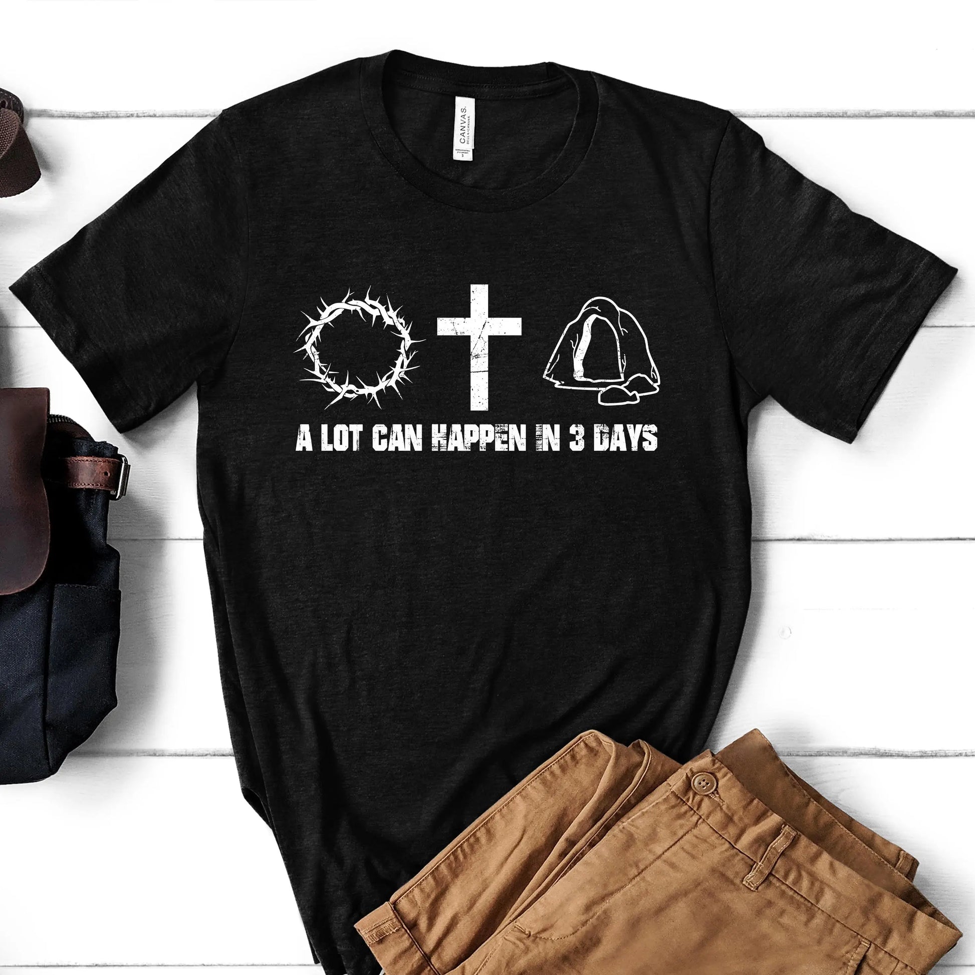 A Lot Can Happen in Three Days Unisex t-shirt, Easter Shirt, He is Risen, Christian Faith Tee Amazing Faith Designs