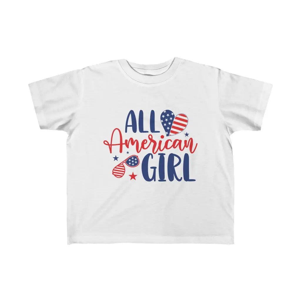 All American Girl Patriotic Toddler T-Shirt | 4th of July | 2T 3T 4T 5T, Fourth of July Shirt Printify