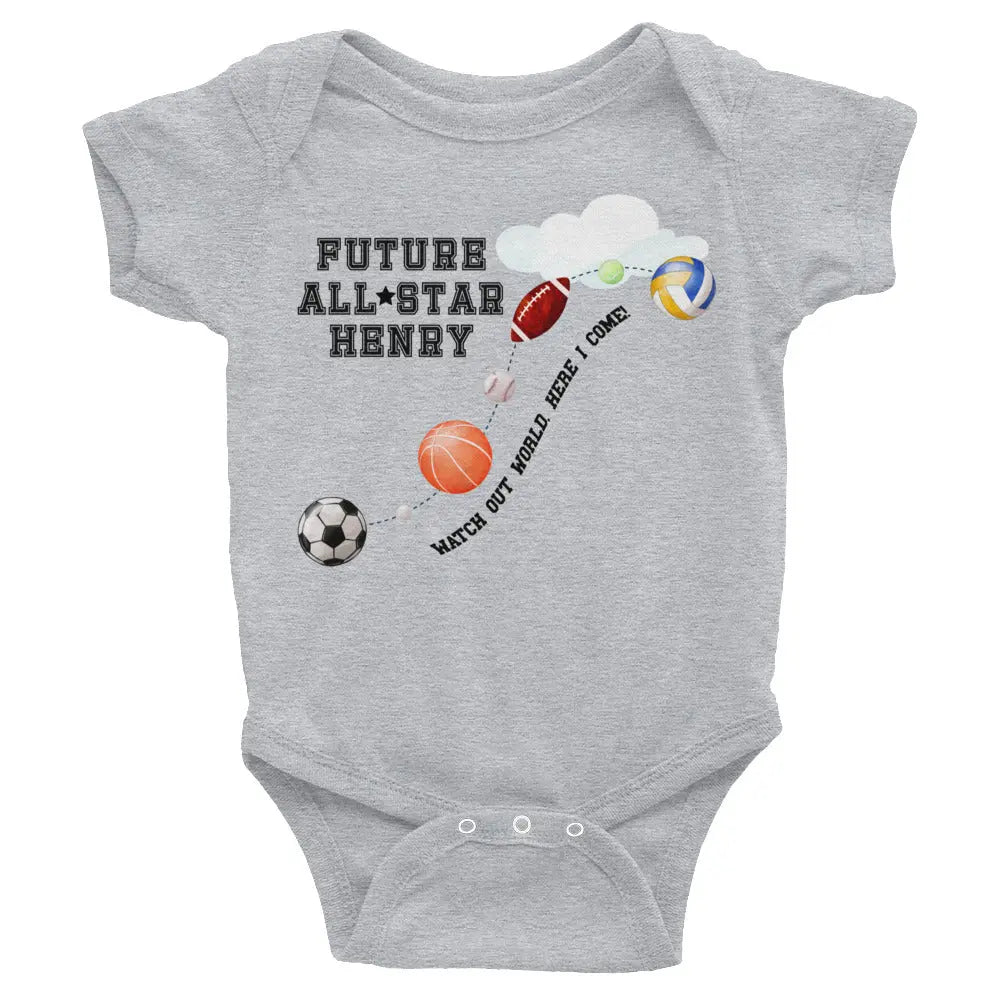 All Star Sports Personalized Infant Onesie Amazing Faith Designs
