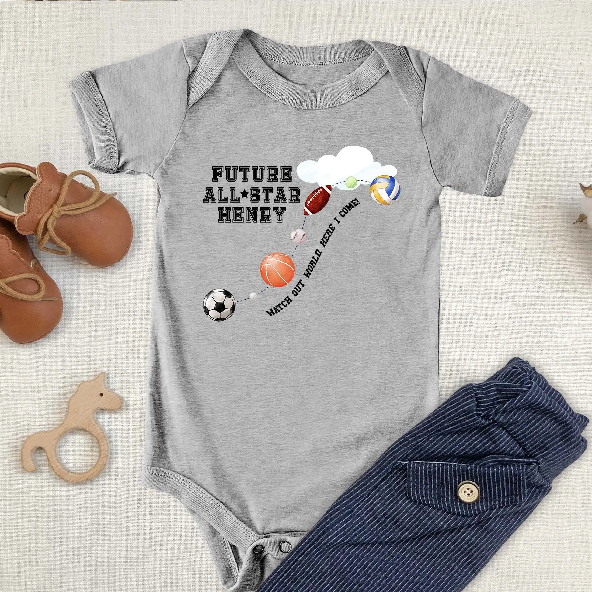All Star Sports Personalized Infant Onesie Amazing Faith Designs