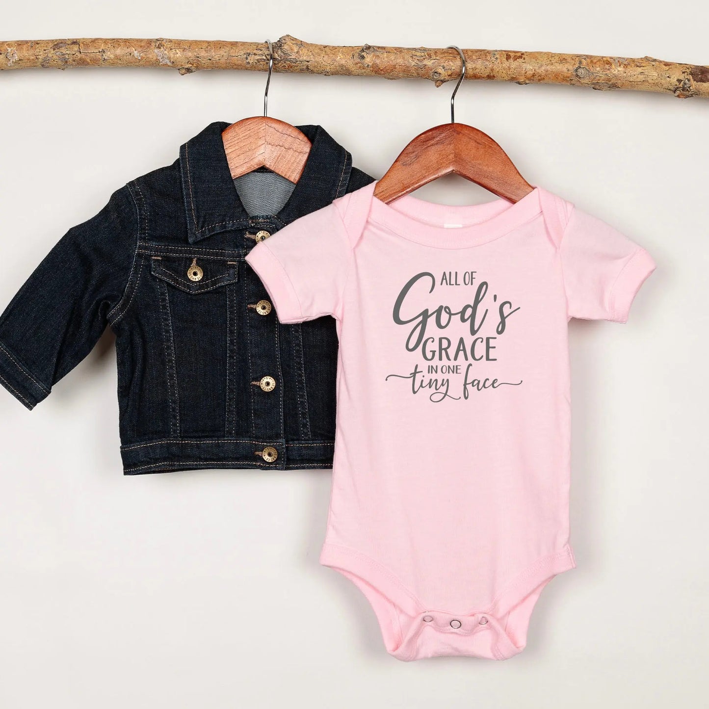 All of Gods Grace in One Tiny Face Infant Onesie | Baptism Gift | Christian Baby Gift Printify