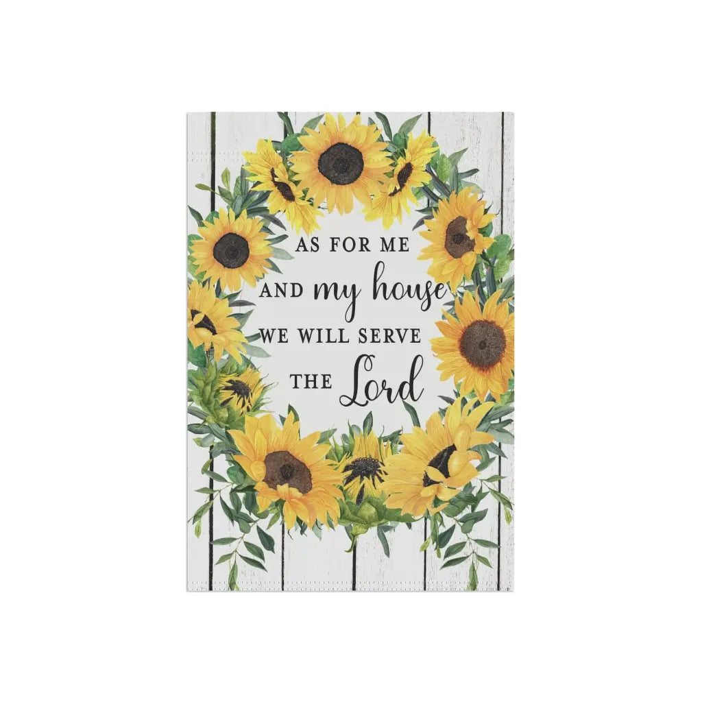 As For Me and My House Sunflowers Wreath Garden Flag Printify