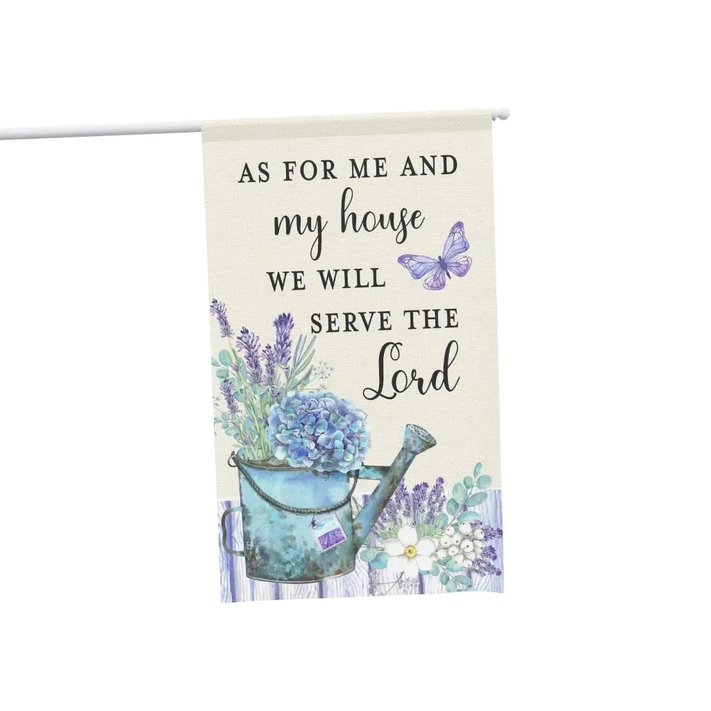 As for Me And My House Lavender Watering Can Scripture House Flag Banner | 3 x 5 Printify
