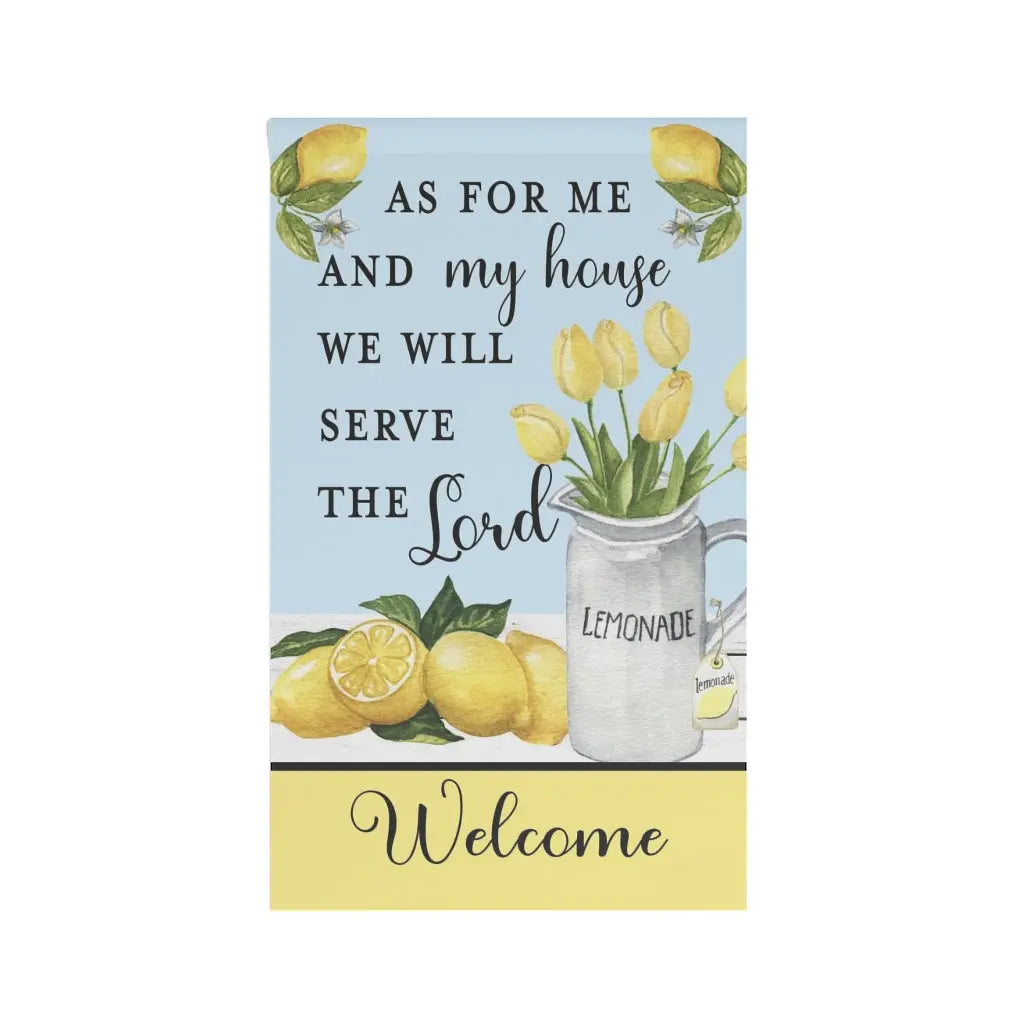 As for Me And My House Lemons Lemonade Yellow Scripture House Flag Banner | 3 x 5 Printify