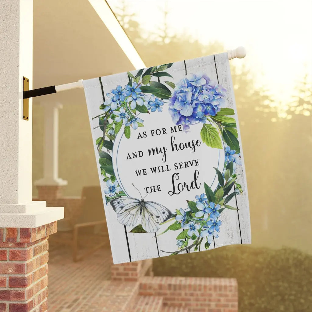 As for Me and My House Garden & House Banner, 24 x 32 Printify
