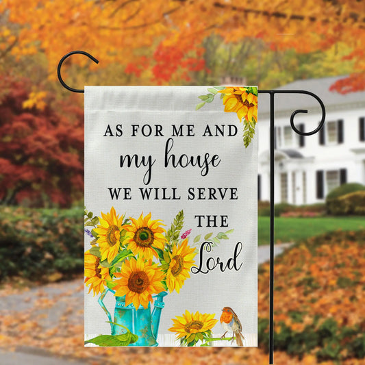 As for Me and My House Sunflower Watering Can Garden Yard Flag Amazing Faith Designs
