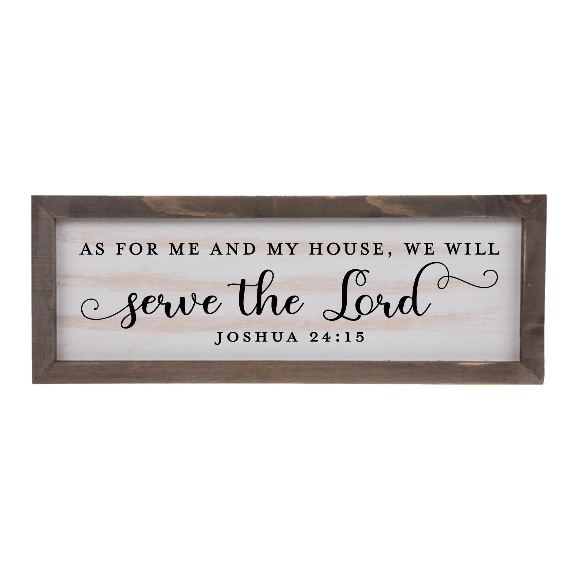 As for Me and My House We Will Serve the Lord Rustic Whitewash Wood Frame Scripture Sign | 5.5" x 15" Small Farmhouse Decor amazingfaithdesigns