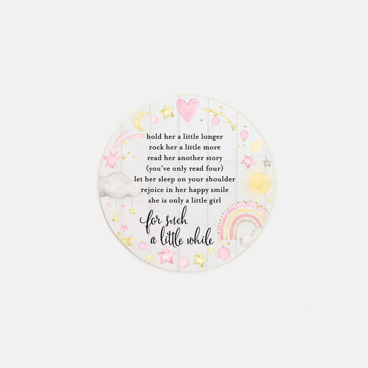 Baby Girl Nursery Poem Wood Sign 6" (Round) Amazing Faith Designs