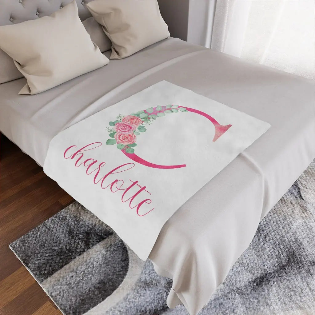 Baby Monogram Soft Minky Blanket 30 x 40 Girl or Boy - Personalized Printify