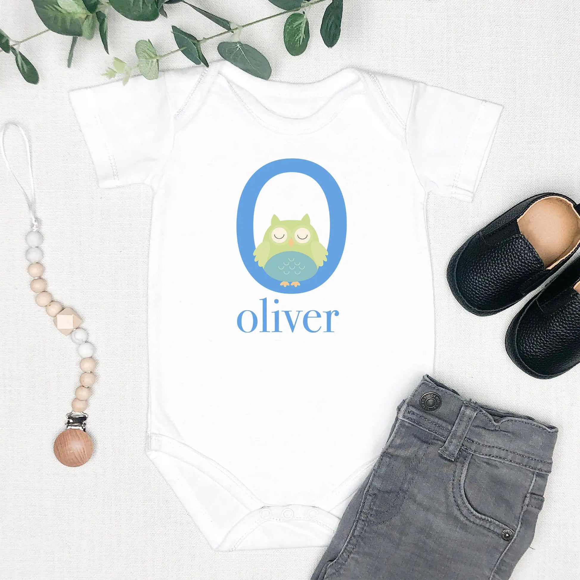Baby boy Monogram Name Personalized Infant Onesie, Custom Baby Clothes, Baby Shower Gift Printify