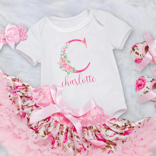 Baby girl monogram Personalized Infant Onesie, Baby Girl Gift, Baby Shower Gift, Custom Baby B Printify