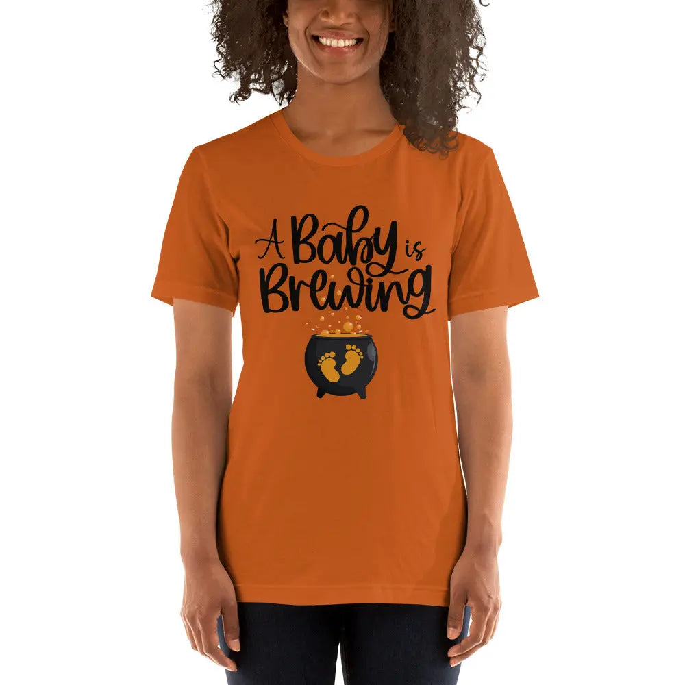 Baby is Brewing Halloween Pregnancy Shirt Maternity Cute Fall