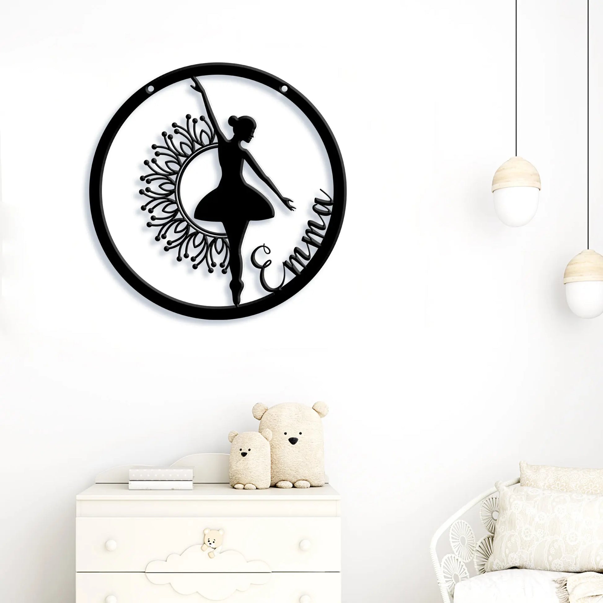 Ballerina Personalized Metal Sign, Custom Name Wall Art teelaunch