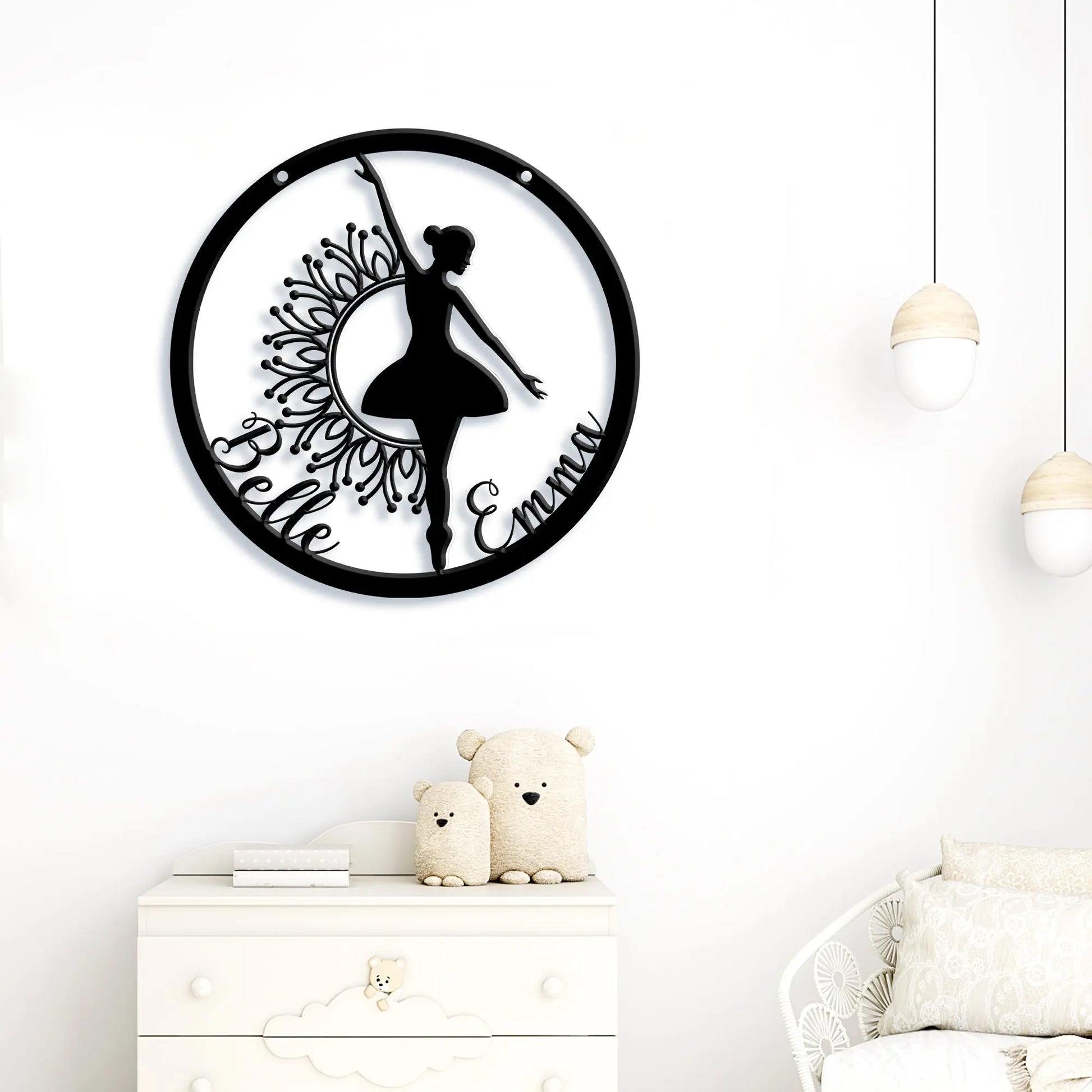 Ballerina Personalized Metal Sign, Custom Name Wall Art teelaunch