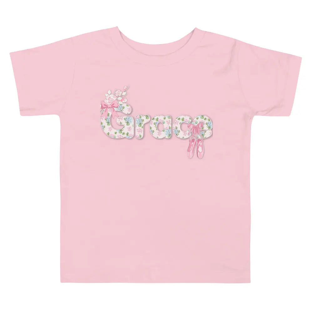 Ballerina Personalized Toddler T-shirt, Custom Ballet Shirt Amazing Faith Designs
