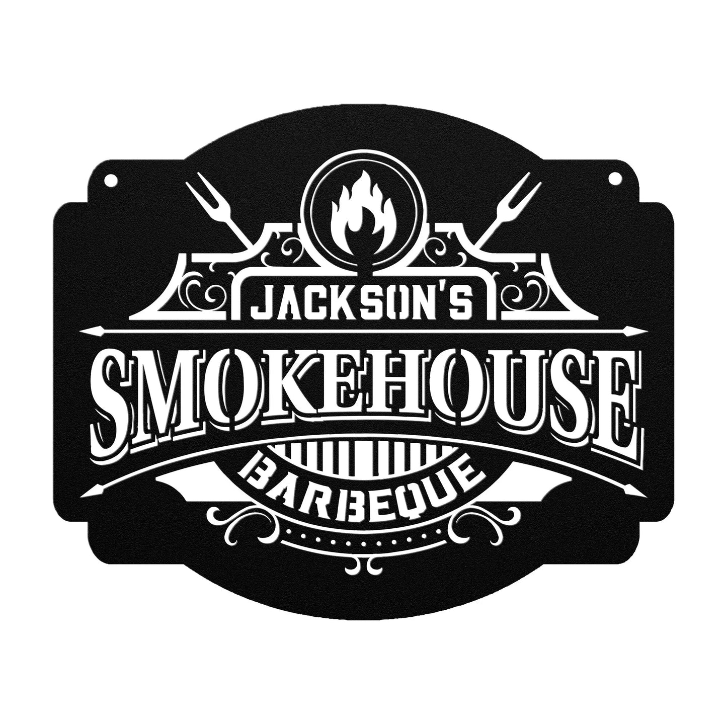 Barbeque Smokehouse Metal Sign - Personalized, Father's Day Sign teelaunch