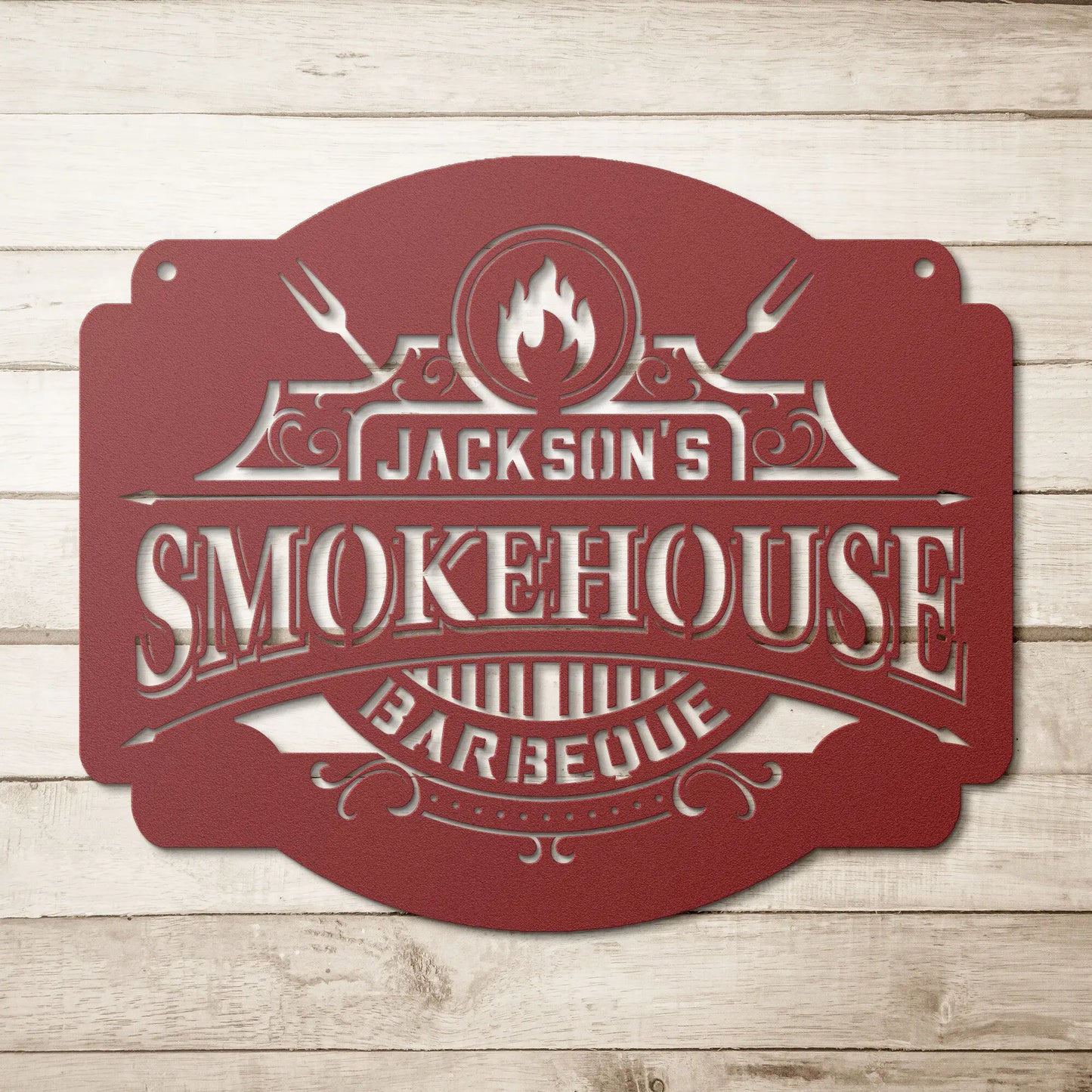 Barbeque Smokehouse Metal Sign - Personalized, Father's Day Sign teelaunch