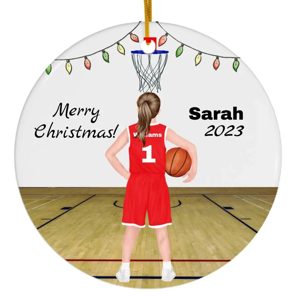 Basketball Player Personalized Christmas Ornament - Boy or Girl Printify