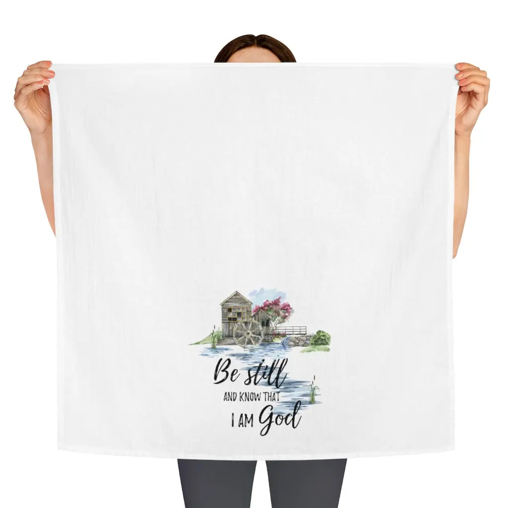 Be Still Tea Towel, Christian Kitchen Towel, Scripture Dish Towel Printify