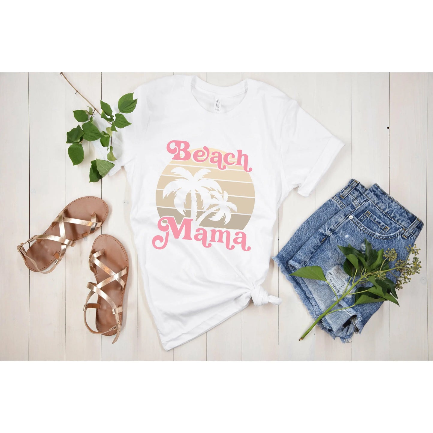 Beach Mama Shirt, Summer Shirt, Vacation Shirt, Nana, Mimi Grammy, Grandma Printify