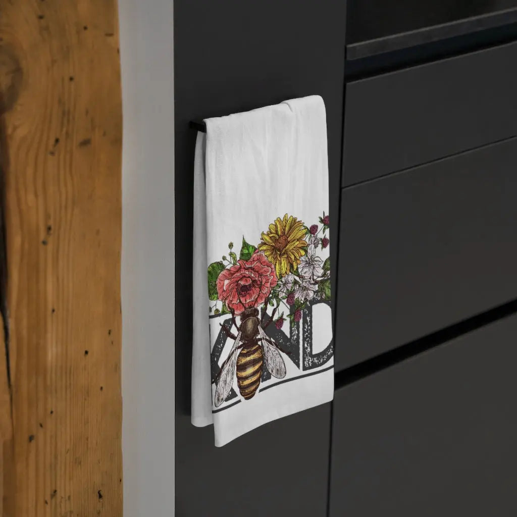 Bee Kind Tea Towel, Be Nice Kitchen Towel, Dish Towel, Kindness Towel, Bumble Bee Towel Printify