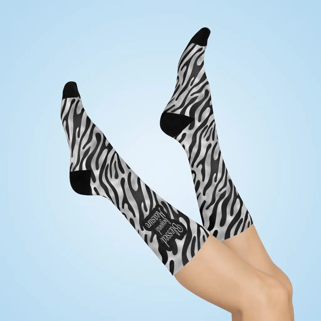 Blessed Beyond Measure Christian socks, Religious Socks, Women's cute socks | Zebra Print Socks Printify
