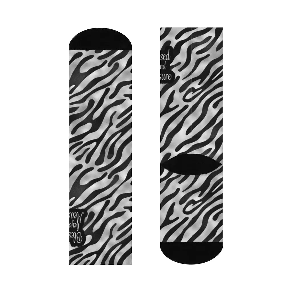 Blessed Beyond Measure Christian socks, Religious Socks, Women's cute socks | Zebra Print Socks Printify